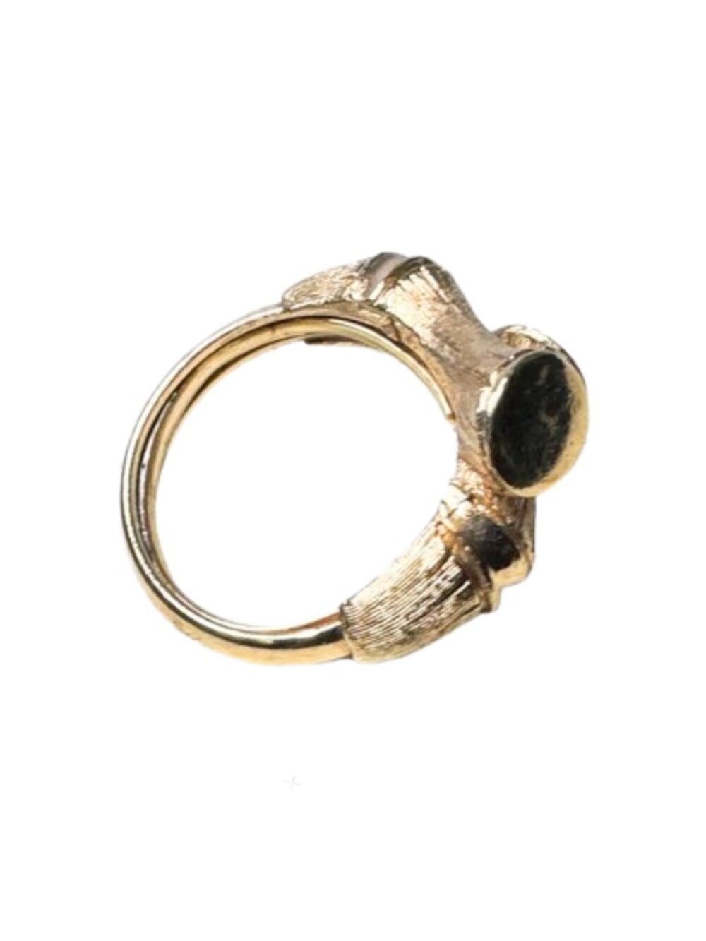 Vintage Avon Bamboo Gold Tone Adjustable Ring 1972 Bamboo Magic Size 6–7.5 - Picture 4 of 5